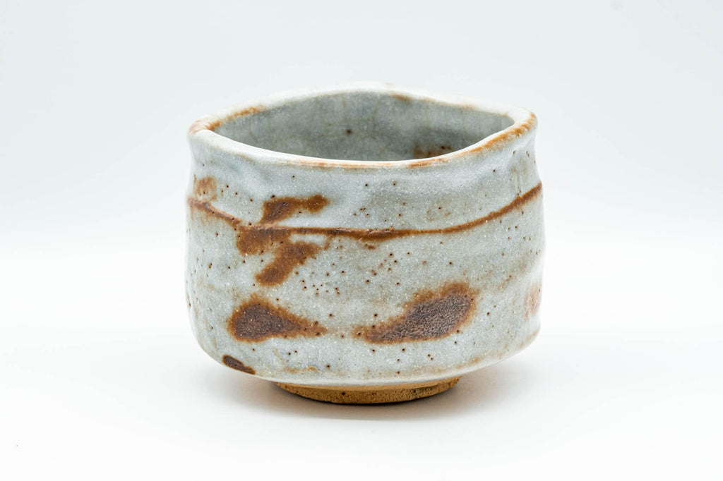 Japanese Matcha Bowl - Tall Yuzuhada Shino Glazed Hantsutsu-gata Chawan - 600ml