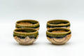 Japanese Teacups - Set of 4 Oribe-yaki Guinomi - 35ml