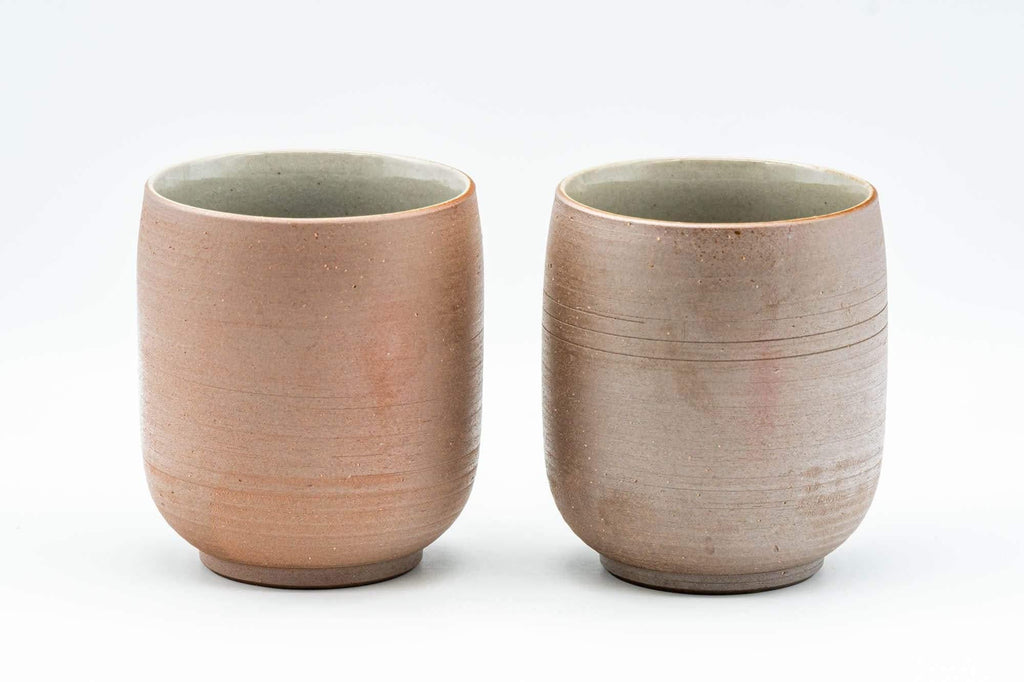 Japanese Teacups - Pair of Decorated Shigaraki-yaki Yunomi - 200ml