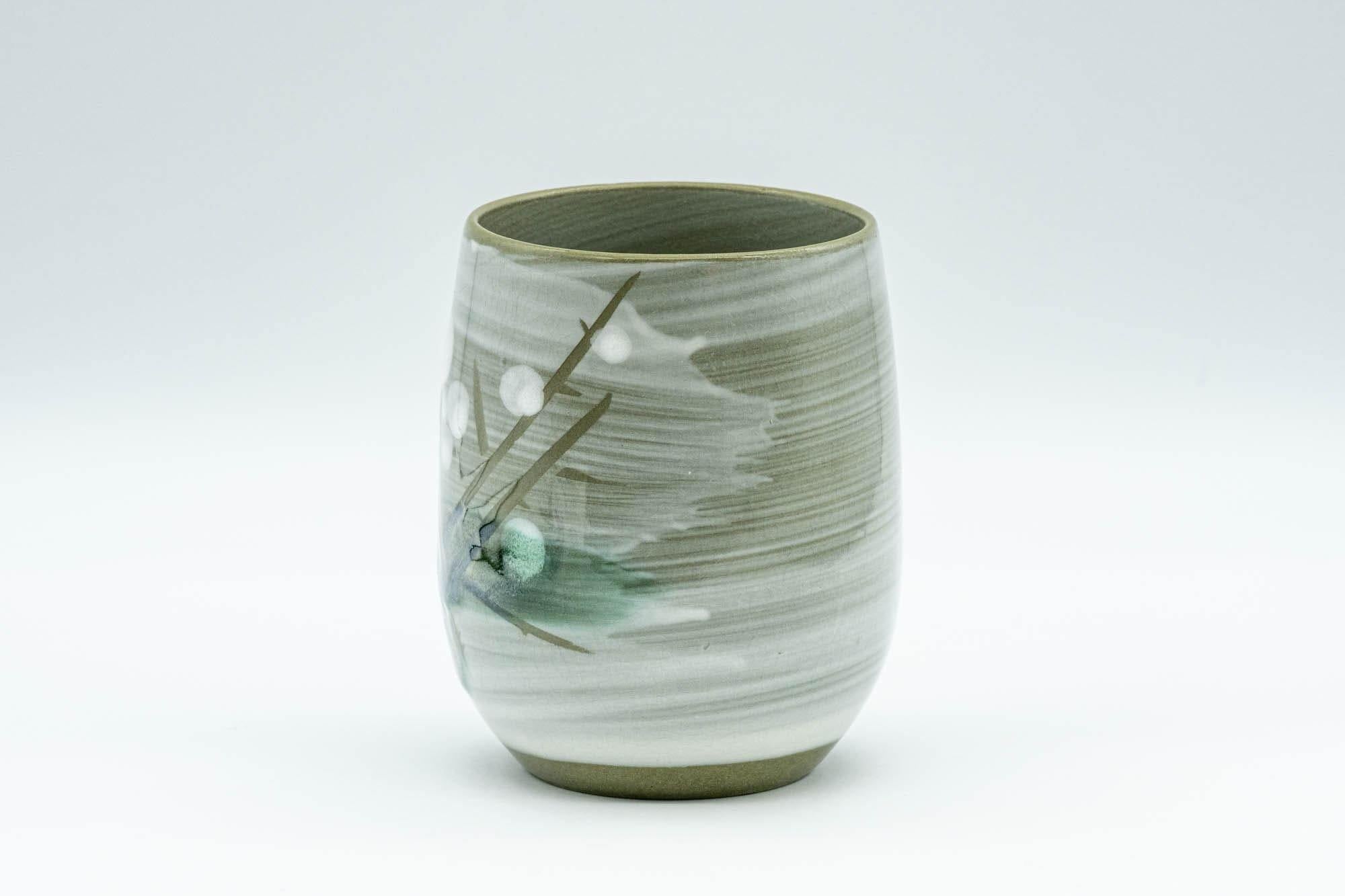Japanese Teacup - Green Floral Yunomi - 180ml