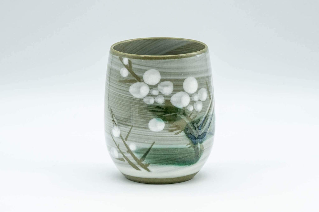 Japanese Teacup - Green Floral Yunomi - 180ml