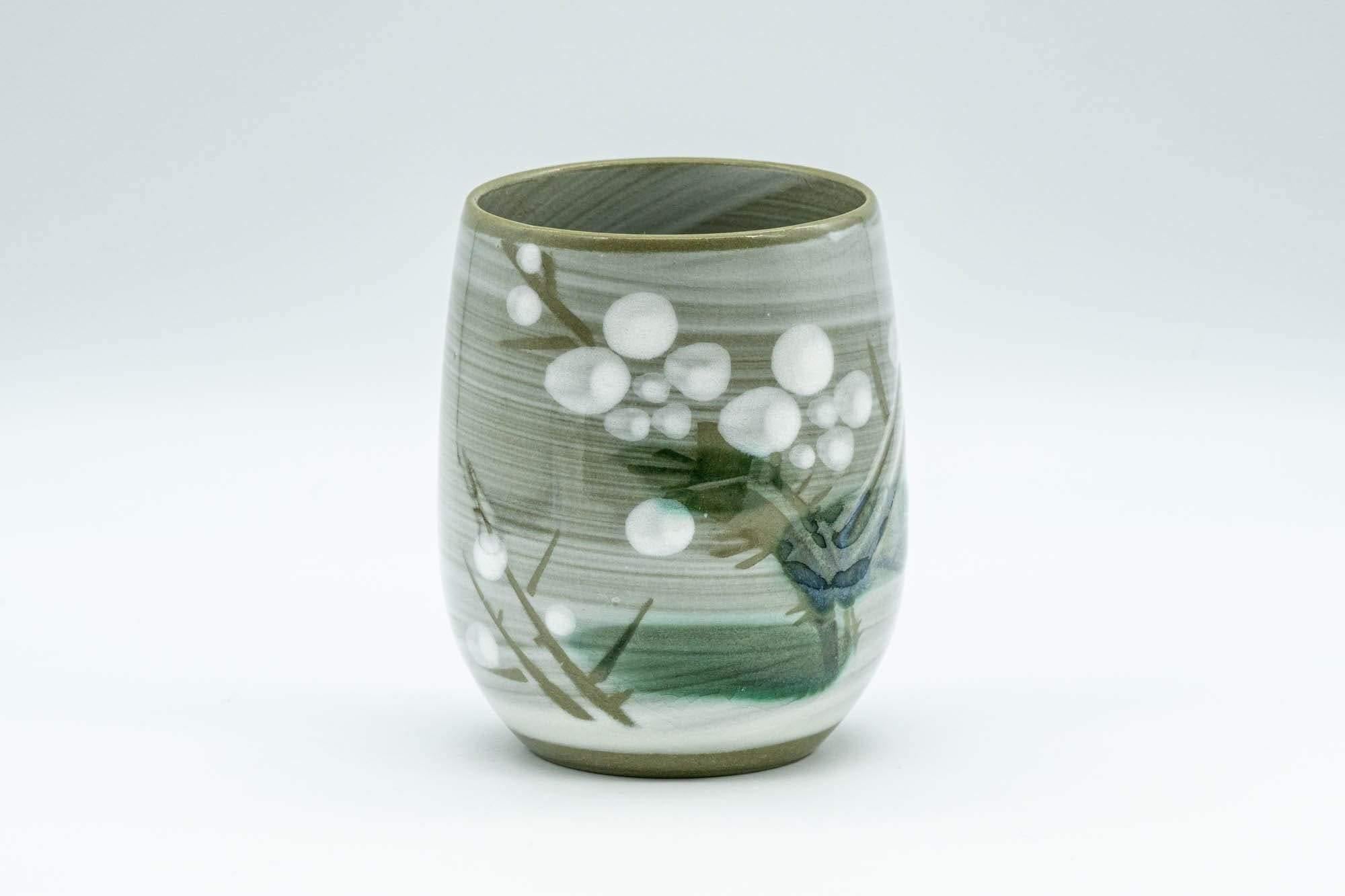 Japanese Teacup - Green Floral Yunomi - 180ml