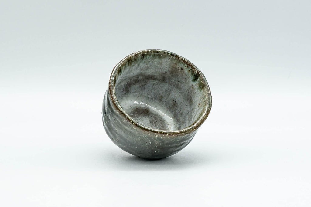 Japanese Teacup - Green and White Wabi-Sabi Guinomi - 50ml