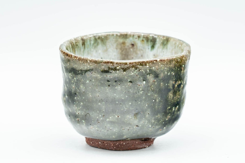 Japanese Teacup - Green and White Wabi-Sabi Guinomi - 50ml