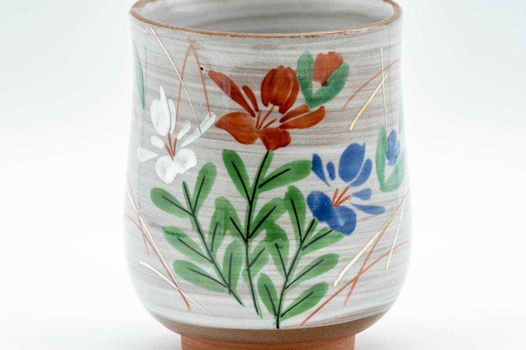 Japanese Teacup - Floral Brush Glazed Yunomi - 150ml