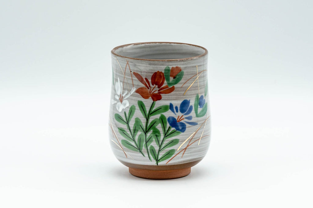 Japanese Teacup - Floral Brush Glazed Yunomi - 150ml