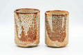 Japanese Teacups - Pair of Orange Shino Glazed Meoto Yunomi - 195ml
