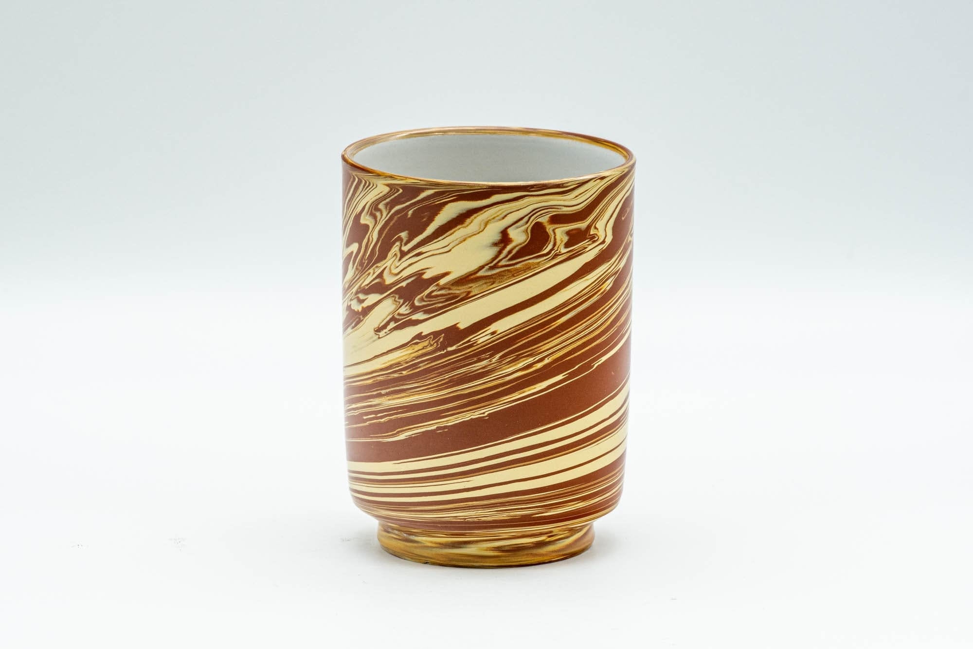 Japanese Teacup - 玉泉 Gyokusen Red and White Nerikomi Yunomi - 140ml