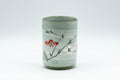 Japanese Teacup - Green Floral Tsutsu-gata Yunomi - 150ml