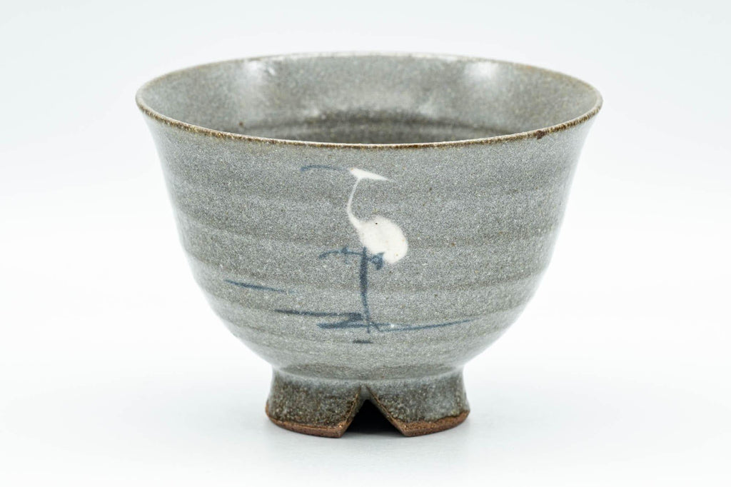 Japanese Teacups - Pair of Egret Matte Grey Glazed Yunomi - 110ml