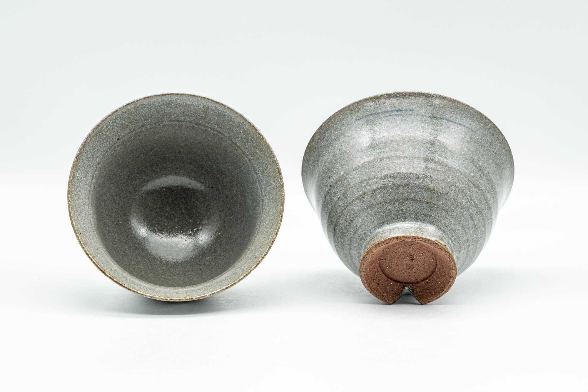 Japanese Teacups - Pair of Egret Matte Grey Glazed Yunomi - 110ml
