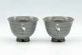 Japanese Teacups - Pair of Egret Matte Grey Glazed Yunomi - 110ml