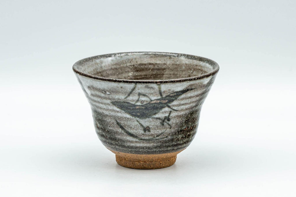 Japanese Teacup - Grey Soaring Bird Yunomi - 80ml