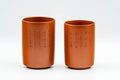 Japanese Teacups - Pair of Kanji Tokoname-yaki Meoto Yunomi