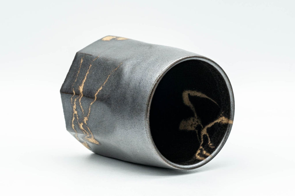 Japanese Teacup - Matte Black Nonagonal Yunomi - 160ml