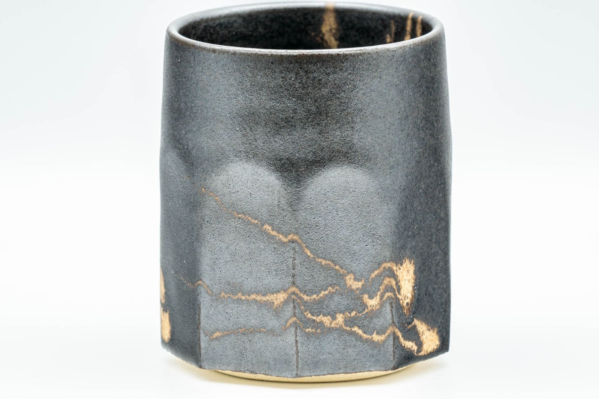 Japanese Teacup - Matte Black Nonagonal Yunomi - 160ml