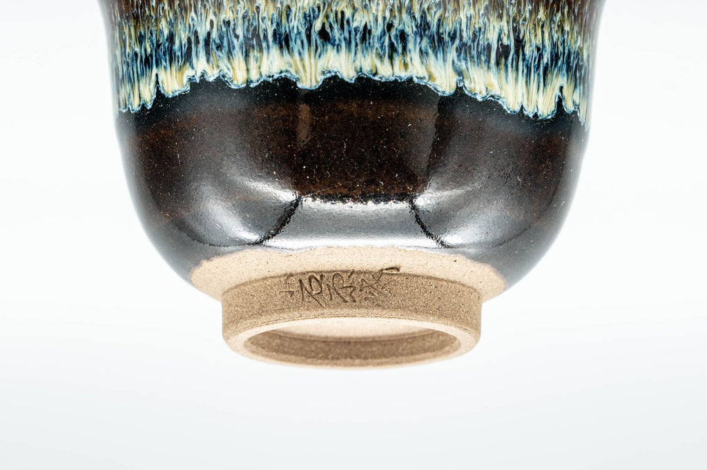 Japanese Teacups - Set of 5 Drip-Glazed Yunomi - 80ml