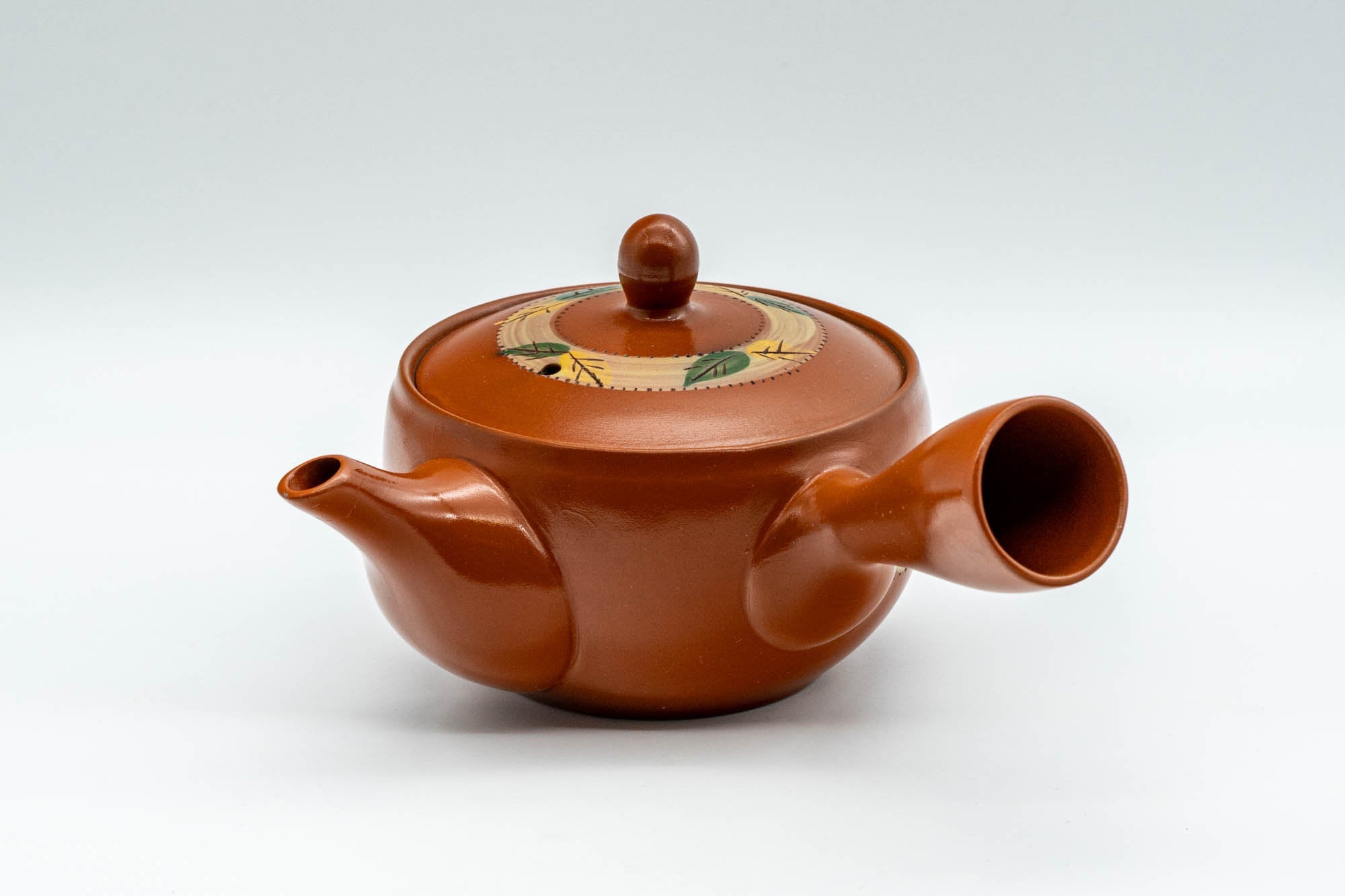 Japanese Kyusu - Autumn Leaves Striped Tokoname-yaki Teapot - 175ml
