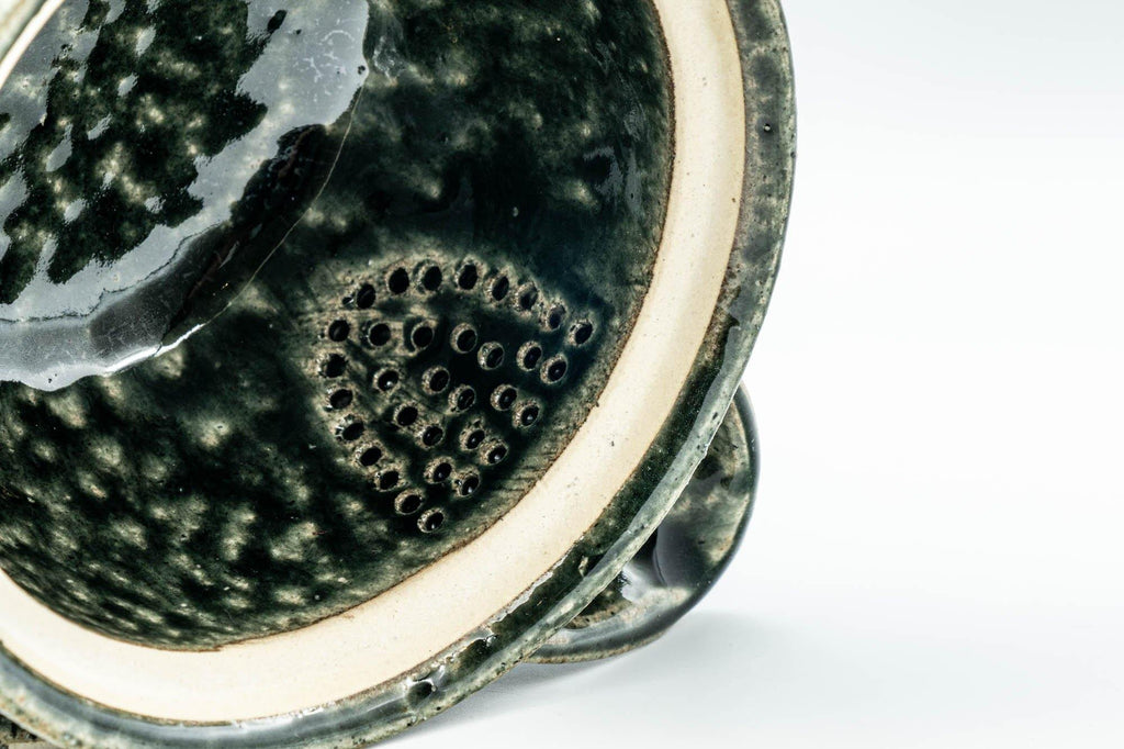 Japanese Kyusu - Green Striped Houhin-style Teapot - 275ml