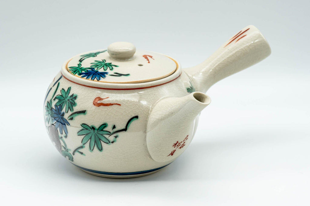 Japanese Kyusu - Tropical Parrots Kutani-yaki Debeso Teapot - 375ml