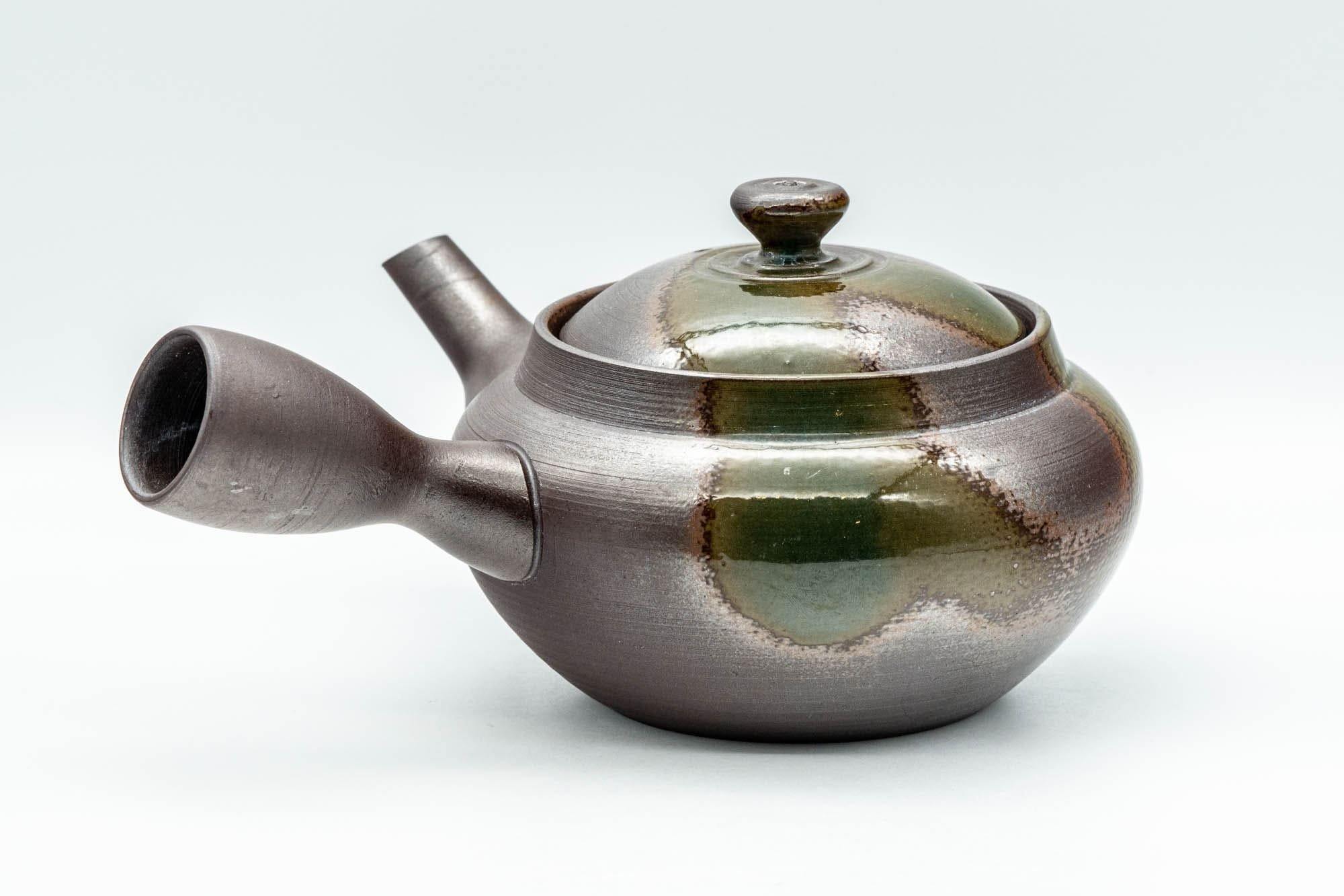 Japanese Kyusu - 萬古焼 Obi-ami Banko-yaki Teapot with Green Ash Glaze - 350ml