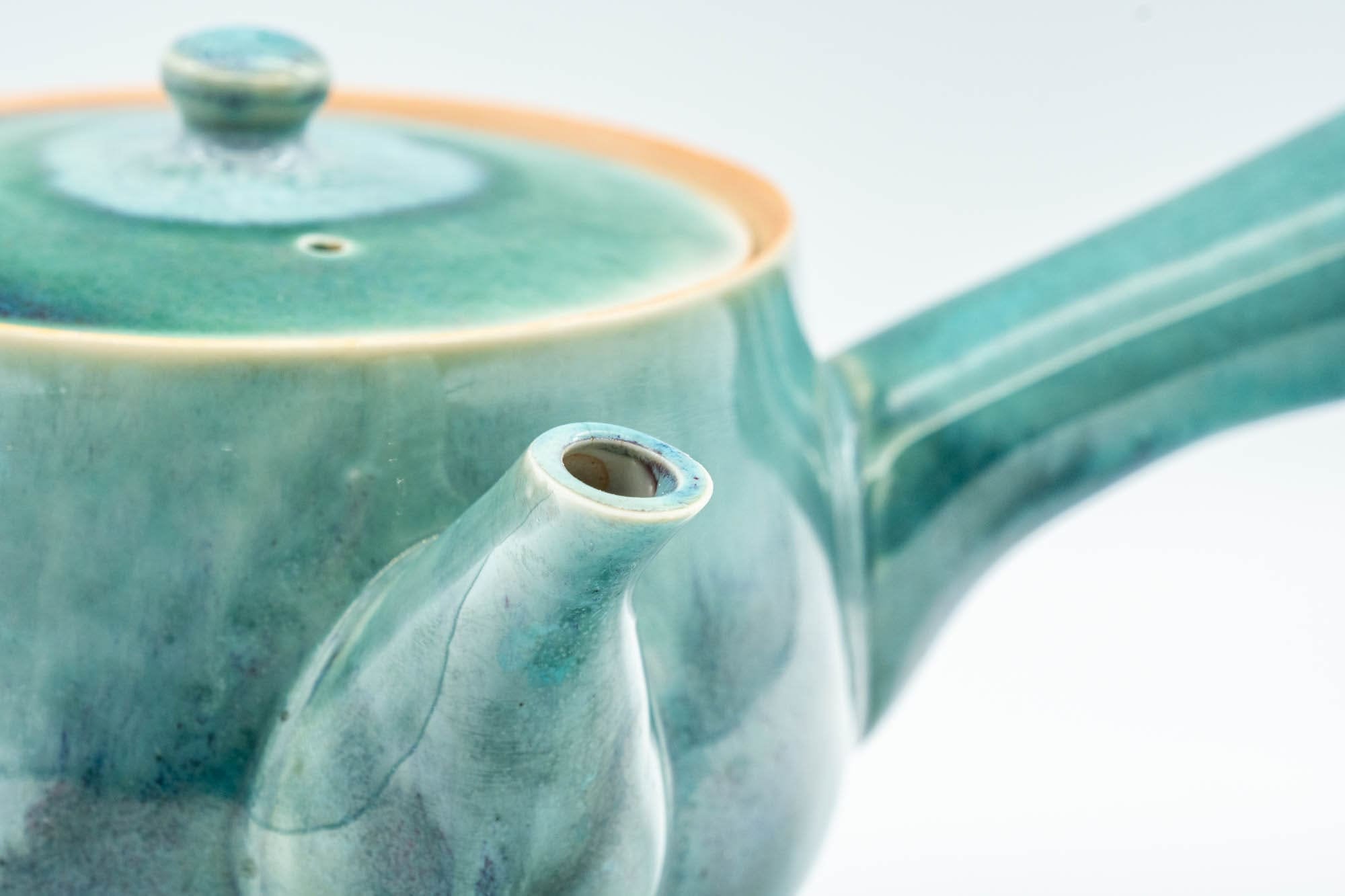 Japanese Kyusu - Teal Green Drip-Glazed Debeso Teapot - 300ml