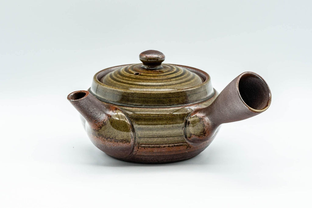 Japanese Kyusu - 萬古焼 Green Ash Glazed Banko-yaki Teapot - 250ml