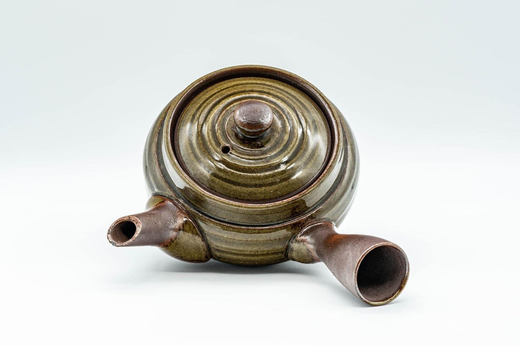 Japanese Kyusu - 萬古焼 Green Ash Glazed Banko-yaki Teapot - 250ml