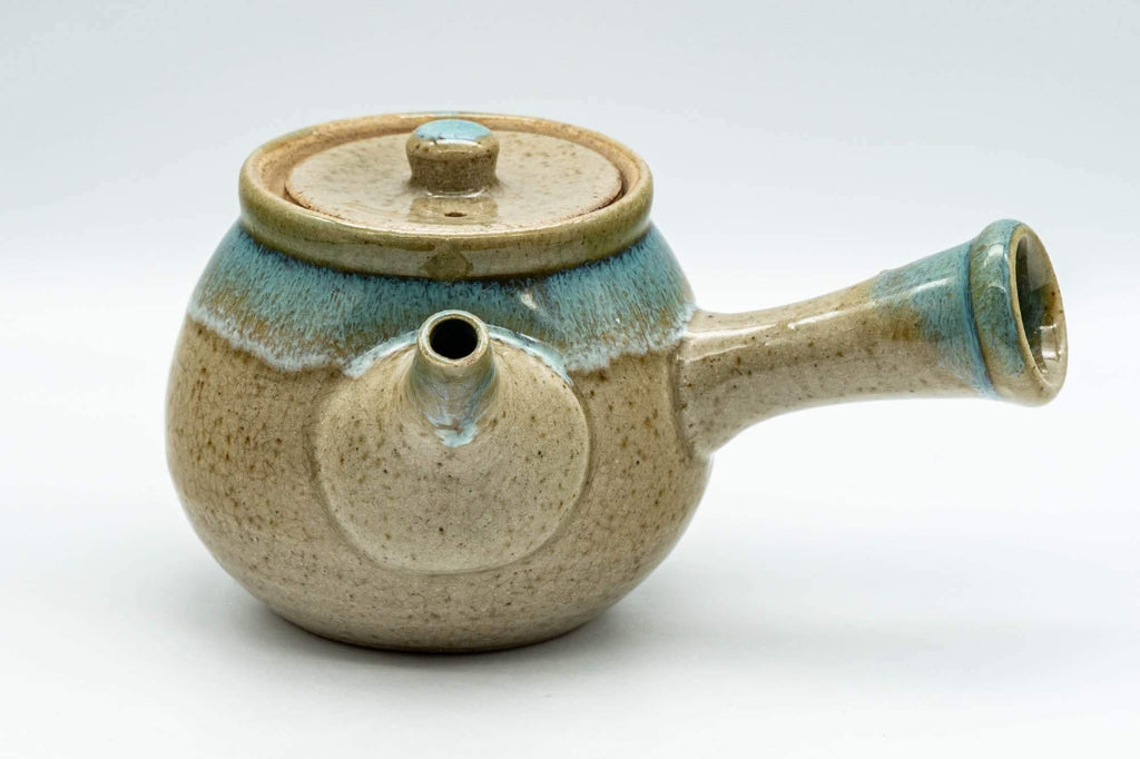 Japanese Kyusu - 上野焼 Turquoise Drip Glazed Agano-yaki Teapot - 325ml