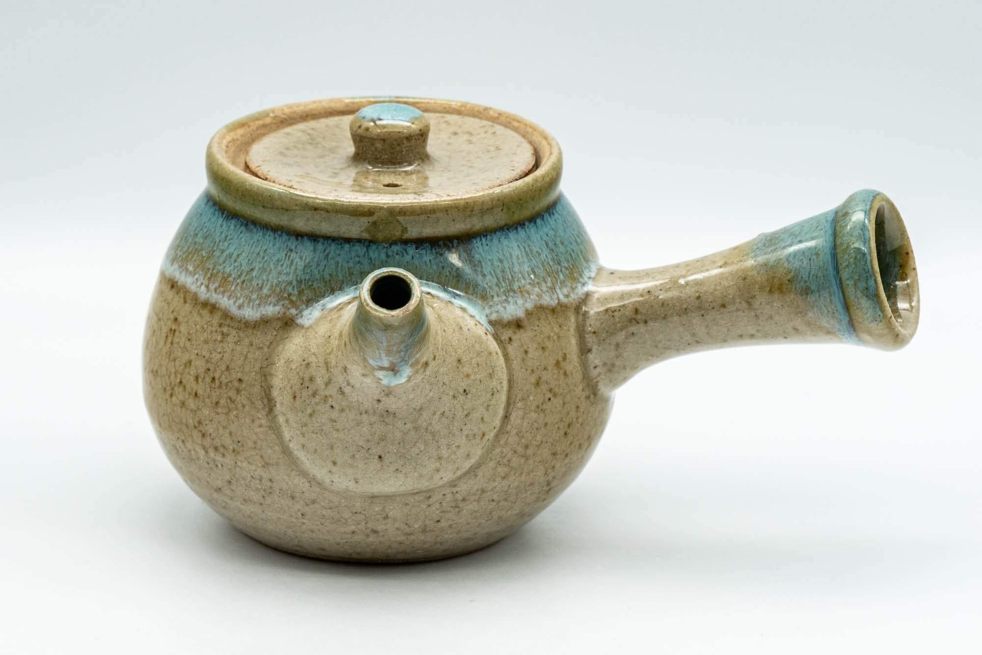 Japanese Kyusu - 上野焼 Turquoise Drip Glazed Agano-yaki Teapot - 325ml