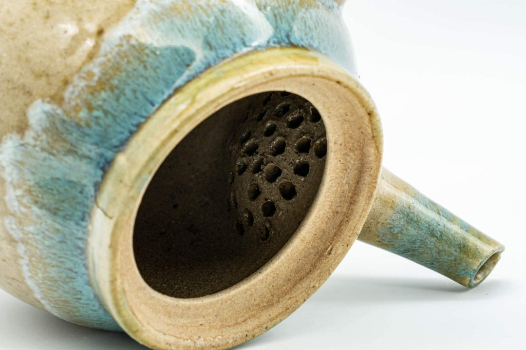Japanese Kyusu - 上野焼 Turquoise Drip Glazed Agano-yaki Teapot - 325ml