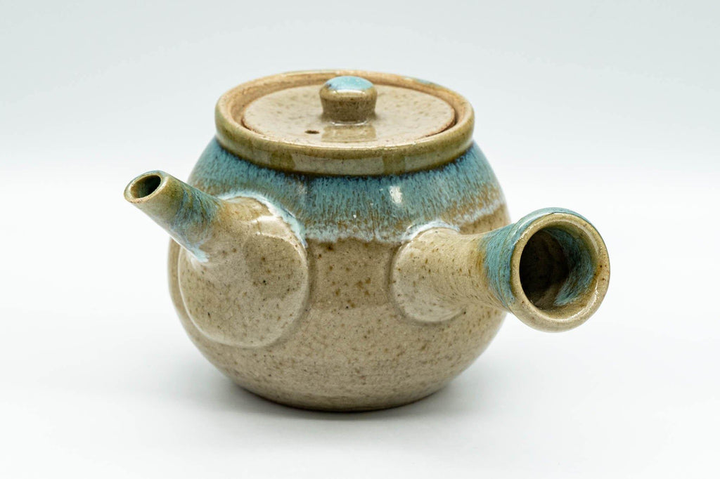 Japanese Kyusu - 上野焼 Turquoise Drip Glazed Agano-yaki Teapot - 325ml