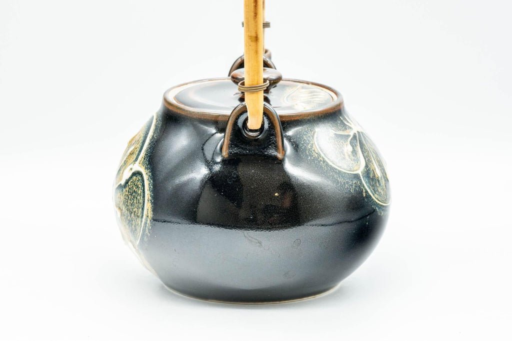 Japanese Dobin - Black Floral Debeso Top-Handle Teapot - 600ml
