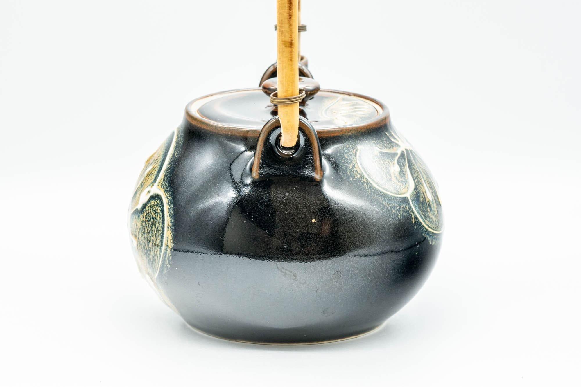 Japanese Dobin - Black Floral Debeso Top-Handle Teapot - 600ml