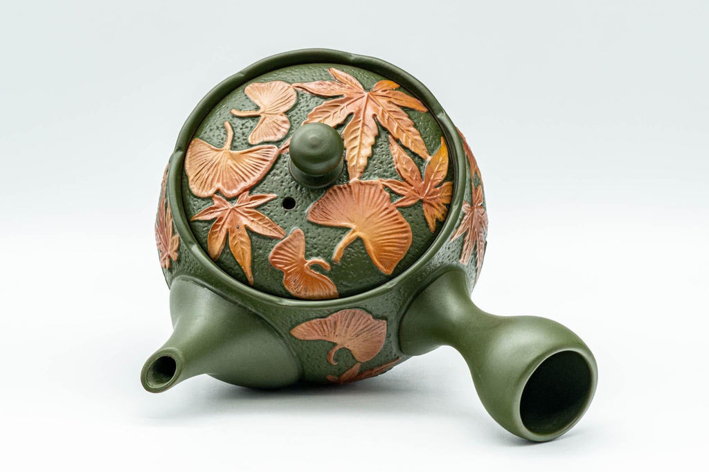Japanese Kyusu - Ginko Maple Leaf Tokoname-yaki Teapot  - 260ml