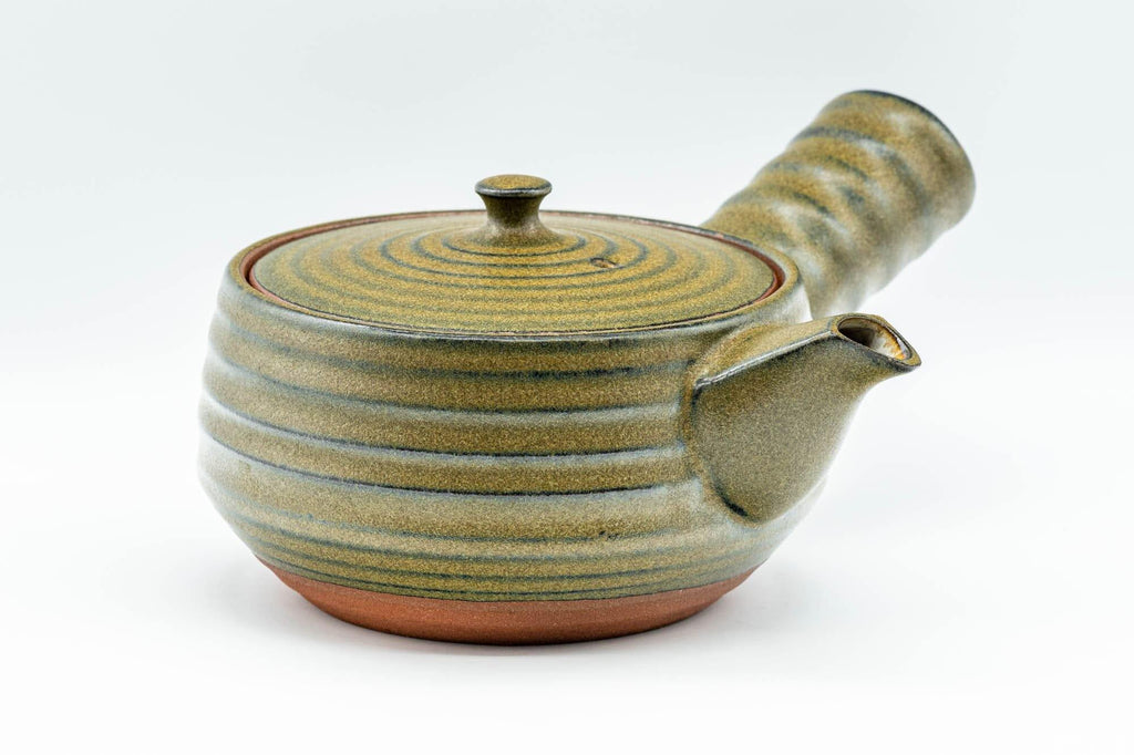 Japanese Kyusu - Green Spiraling Debeso Teapot - 375ml