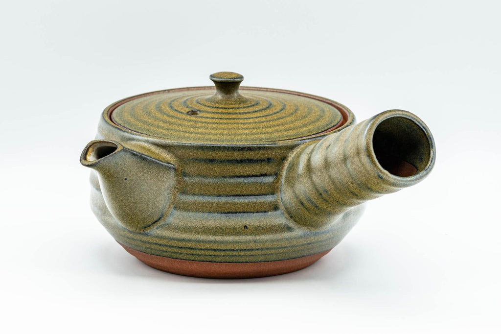 Japanese Kyusu - Green Spiraling Debeso Teapot - 375ml