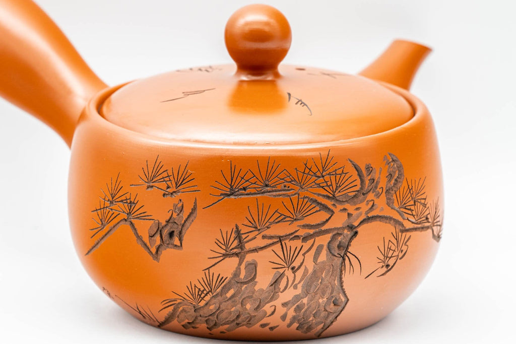 Japanese Kyusu - Soan Nagata - Engraved Tokoname-yaki Debeso Teapot - 250ml