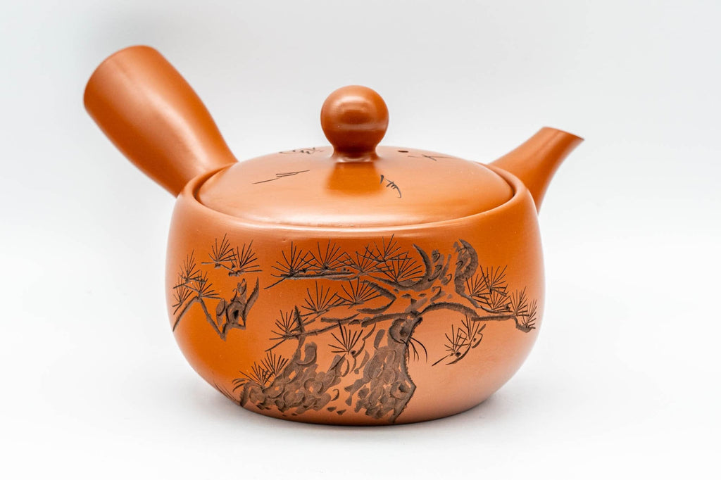 Japanese Kyusu - Soan Nagata - Engraved Tokoname-yaki Debeso Teapot - 250ml