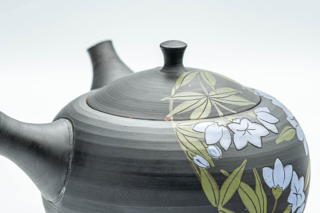 Japanese Kyusu - 玉光 Gyokko Floral Tokoname-yaki Sasame Teapot - 275ml