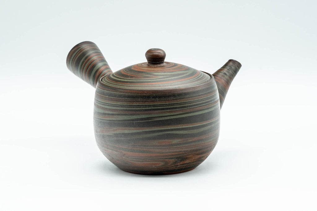 Japanese Kyusu - 山善 Yamazen Green Nerikomi Teapot - 250ml