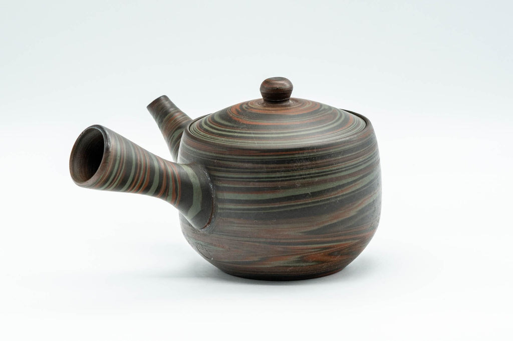 Japanese Kyusu - 山善 Yamazen Green Nerikomi Teapot - 250ml