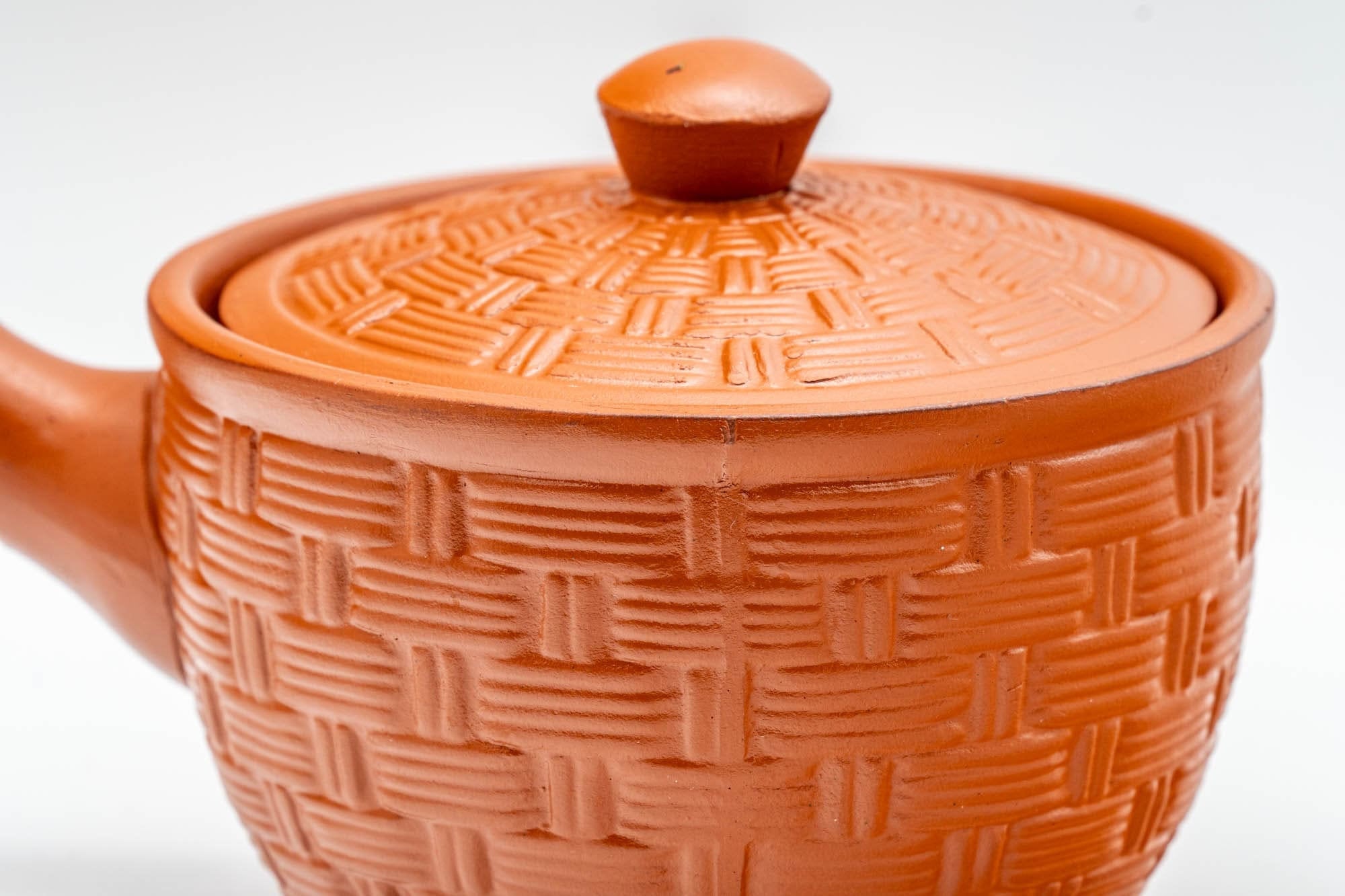 Japanese Kyusu - Basket-patterned Tokoname-yaki Teapot - 200ml