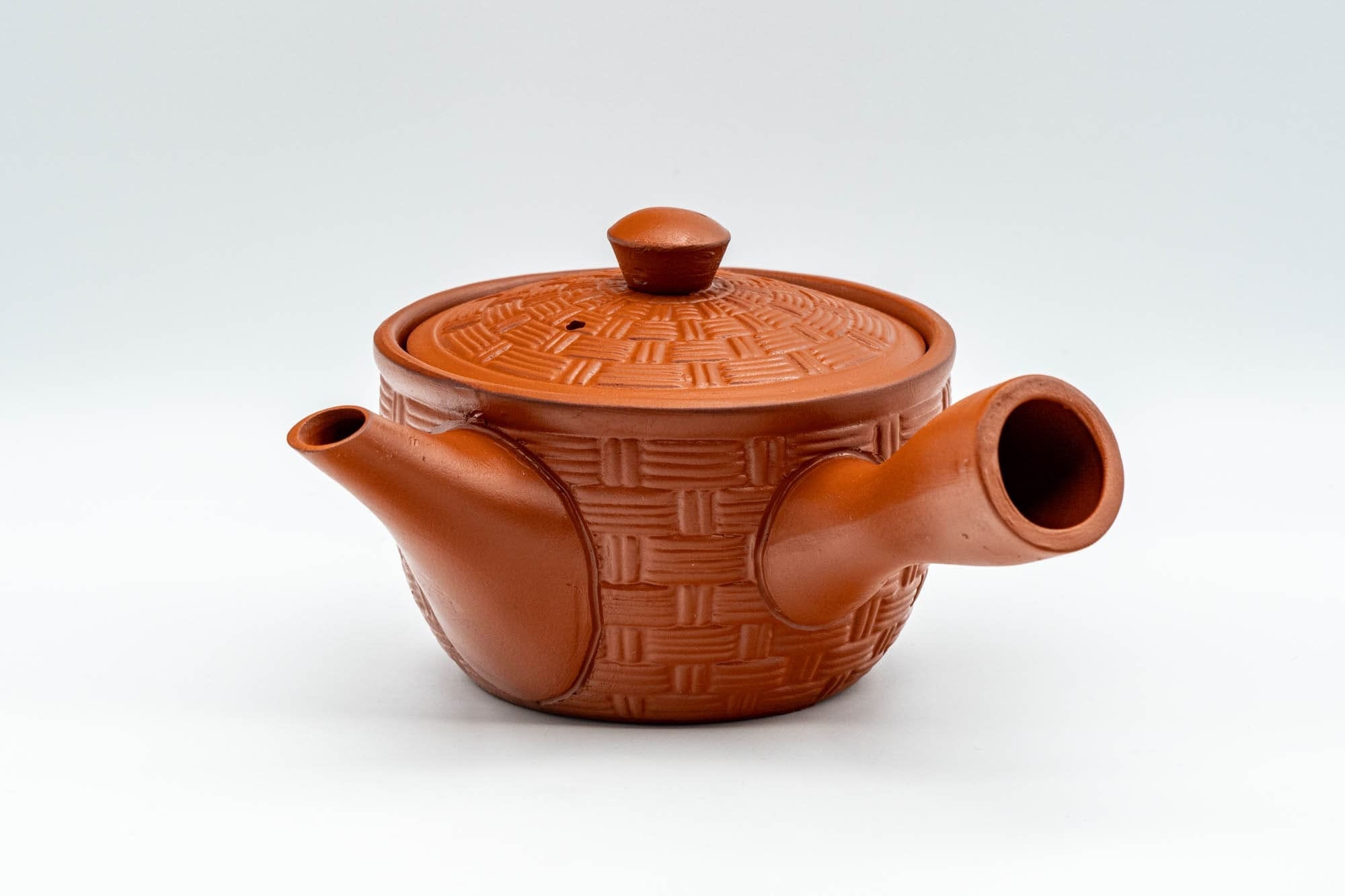 Japanese Kyusu - Basket-patterned Tokoname-yaki Teapot - 200ml