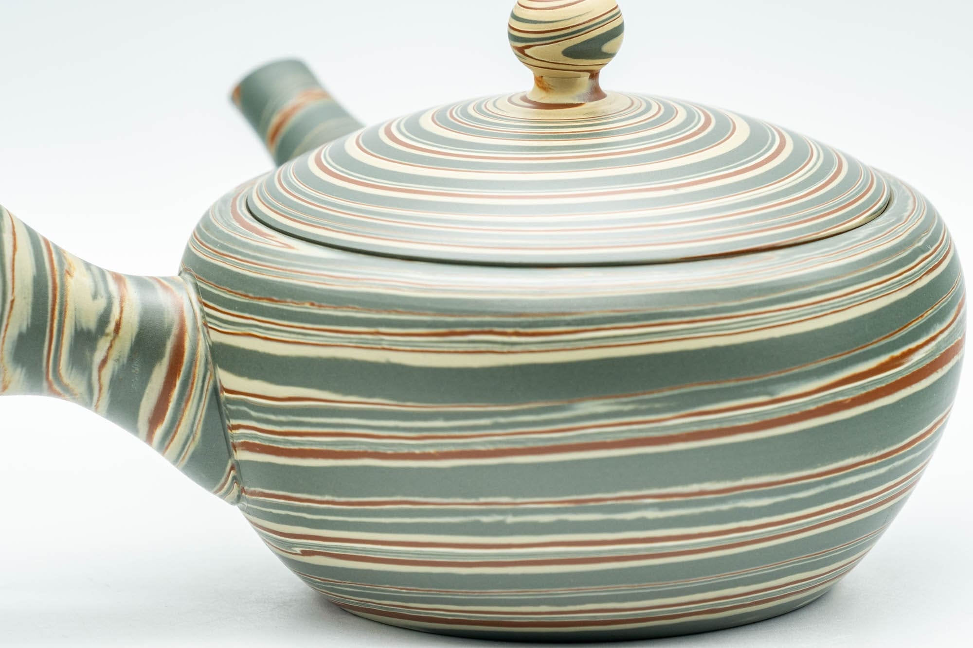 Japanese Kyusu - Green Nerikomi Tokoname-yaki Teapot - 250ml