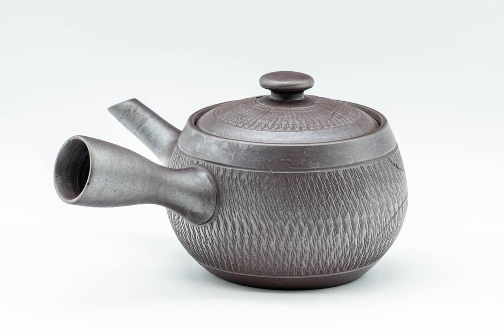 Japanese Kyusu - Engraved Banko-yaki Obi-ami 360 Strainer Teapot - 250ml