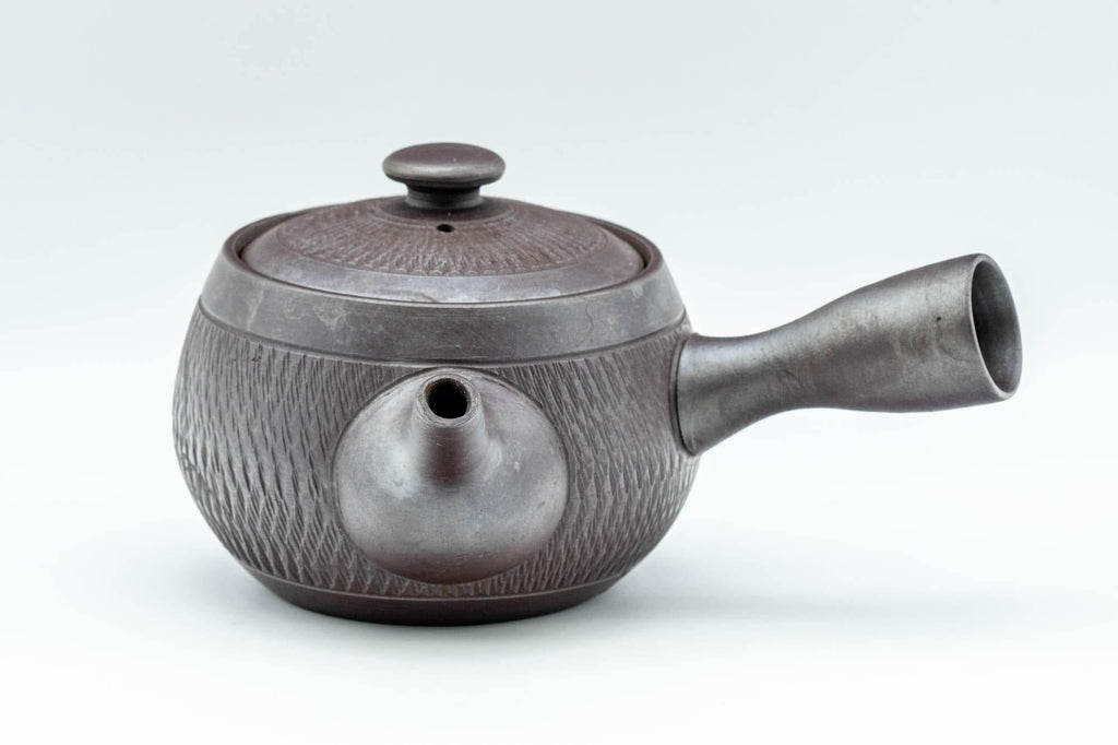 Japanese Kyusu - Engraved Banko-yaki Obi-ami 360 Strainer Teapot - 250ml
