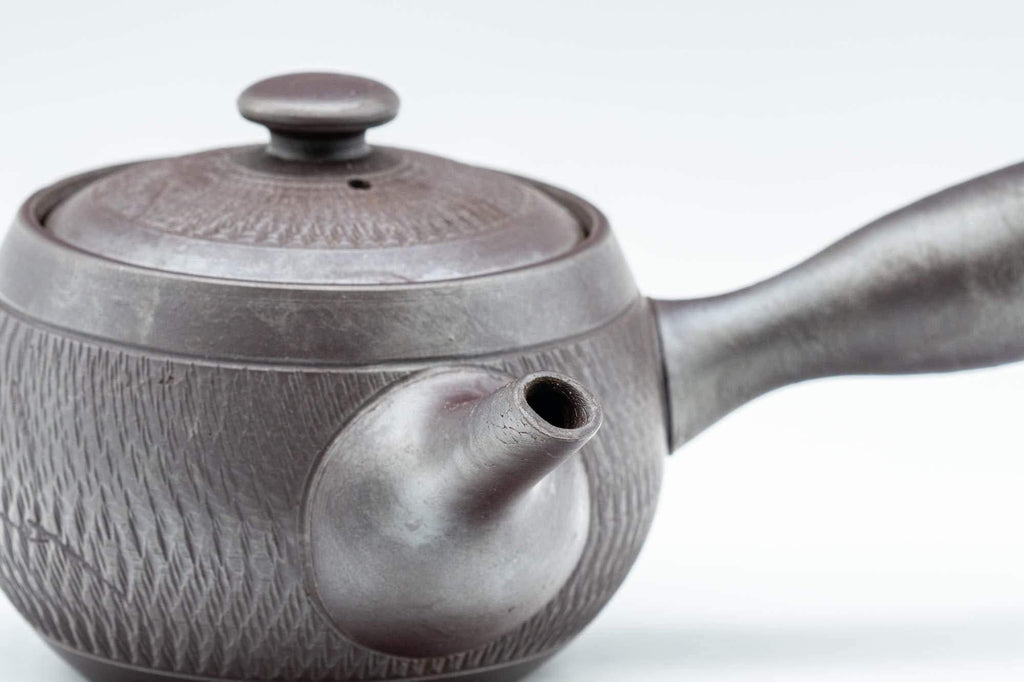 Japanese Kyusu - Engraved Banko-yaki Obi-ami 360 Strainer Teapot - 250ml