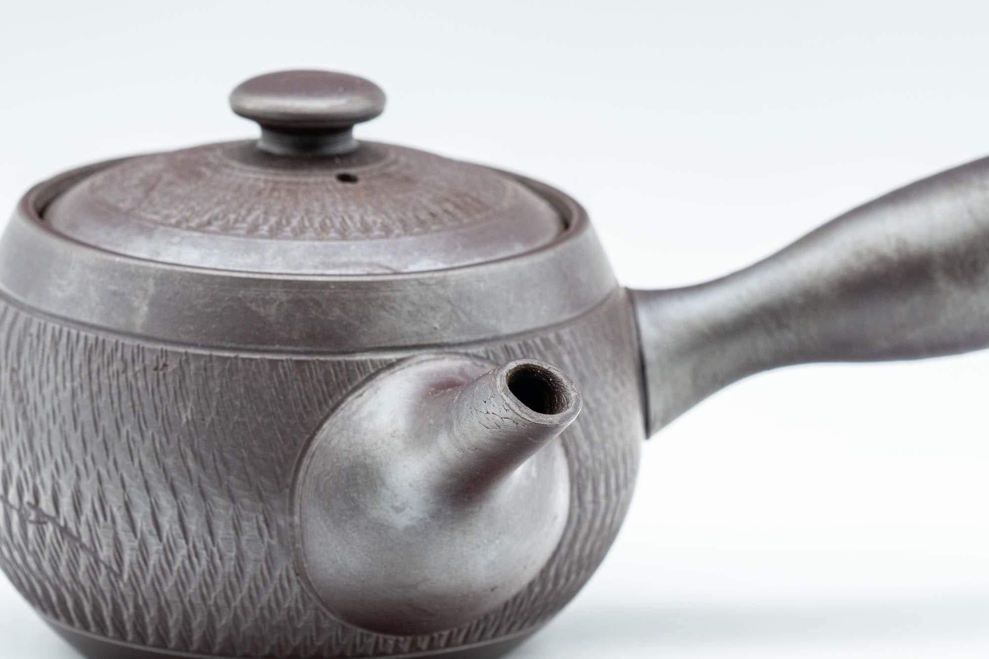 Japanese Kyusu - Engraved Banko-yaki Obi-ami 360 Strainer Teapot - 250ml