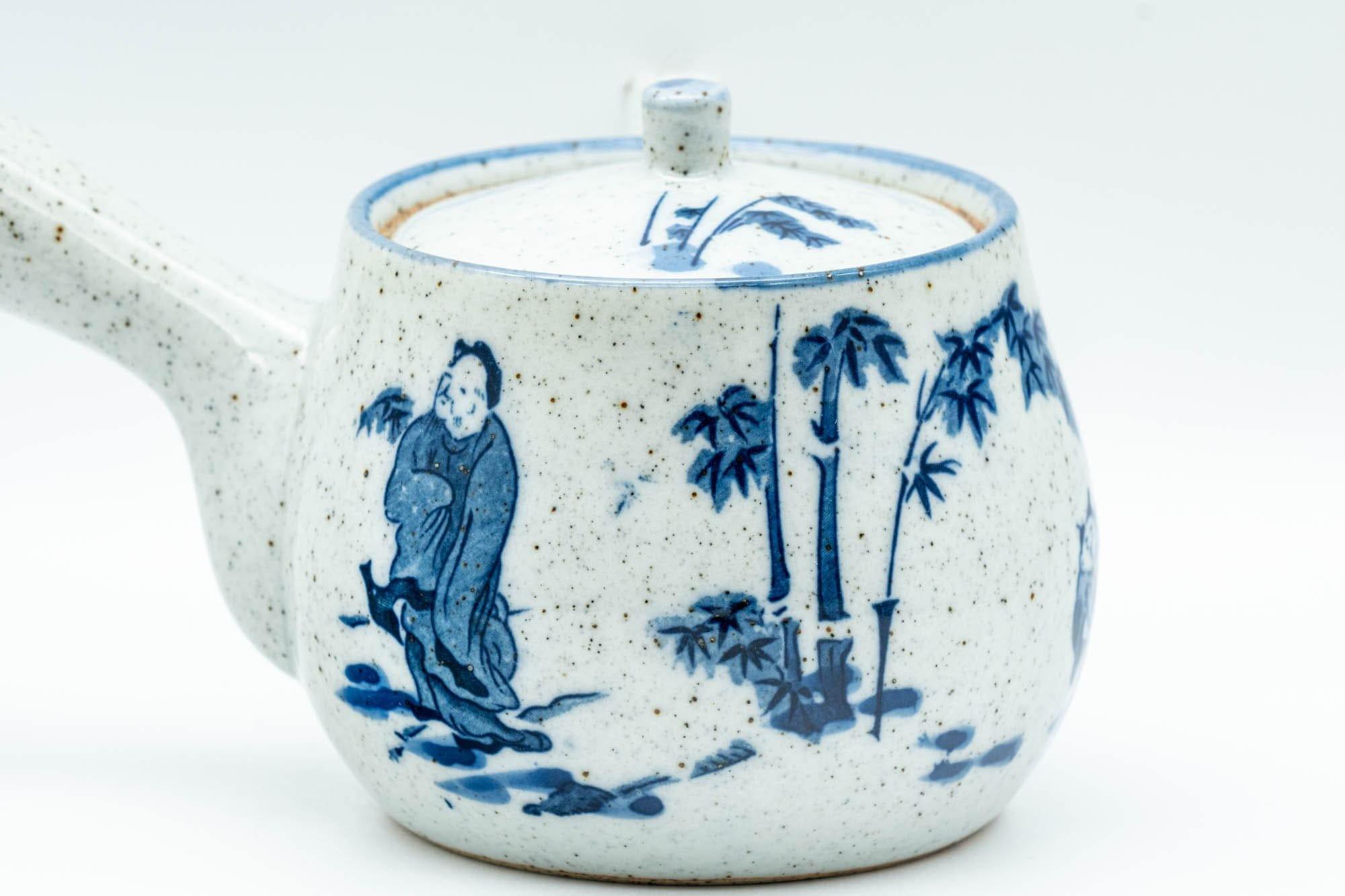 Japanese Kyusu - Blue and Grey Bamboo Villagers Debeso Teapot - 220ml